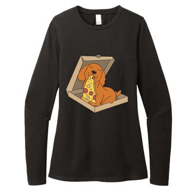 Cocker Spaniel Eating Pizza Funny Dog lover Womens CVC Long Sleeve Shirt