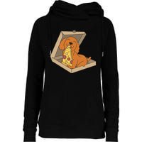 Cocker Spaniel Eating Pizza Funny Dog lover Womens Funnel Neck Pullover Hood