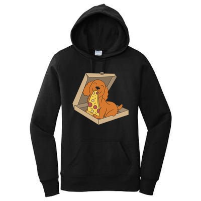 Cocker Spaniel Eating Pizza Funny Dog lover Women's Pullover Hoodie