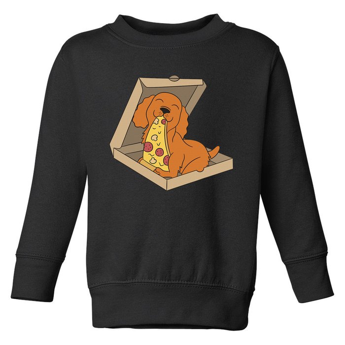 Cocker Spaniel Eating Pizza Funny Dog lover Toddler Sweatshirt