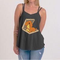 Cocker Spaniel Eating Pizza Funny Dog lover Women's Strappy Tank