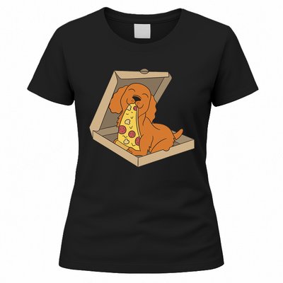 Cocker Spaniel Eating Pizza Funny Dog lover Women's T-Shirt