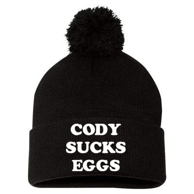 Cody Sucks Eggs Pom Pom 12in Knit Beanie