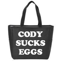 Cody Sucks Eggs Zip Tote Bag