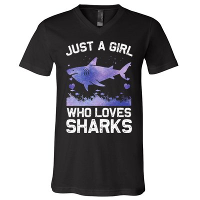 Cool Shark For Wo Shark Whale Shark Lover V-Neck T-Shirt