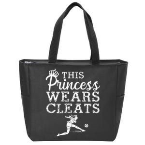 Cool Soccer For Women Princess Wears Cleats Football Zip Tote Bag