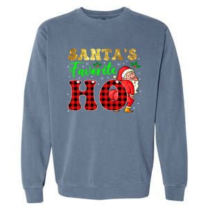 Christmas Santa's Favorite Ho Xmas Pajama Funny Naughty Meaningful Gift Garment-Dyed Sweatshirt