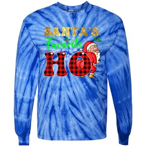 Christmas Santa's Favorite Ho Xmas Pajama Funny Naughty Meaningful Gift Tie-Dye Long Sleeve Shirt