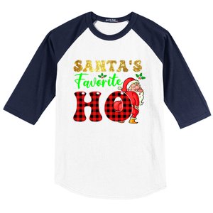 Christmas Santa's Favorite Ho Xmas Pajama Funny Naughty Meaningful Gift Baseball Sleeve Shirt