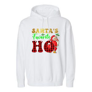 Christmas Santa's Favorite Ho Xmas Pajama Funny Naughty Meaningful Gift Garment-Dyed Fleece Hoodie