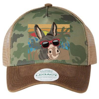 Cool Sunglasses Farm Animal Tropical Retro Donkey Gift Legacy Tie Dye Trucker Hat