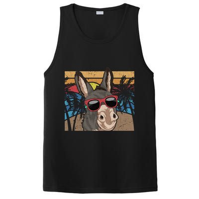 Cool Sunglasses Farm Animal Tropical Retro Donkey Gift PosiCharge Competitor Tank