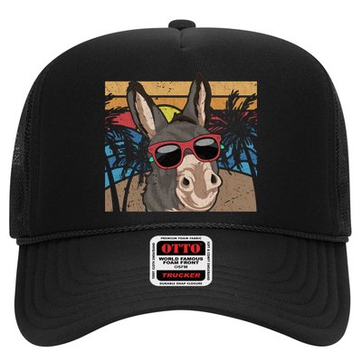 Cool Sunglasses Farm Animal Tropical Retro Donkey Gift Trucker Hat