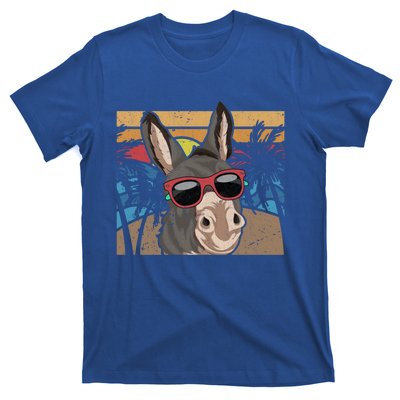 Cool Sunglasses Farm Animal Tropical Retro Donkey Gift T-Shirt