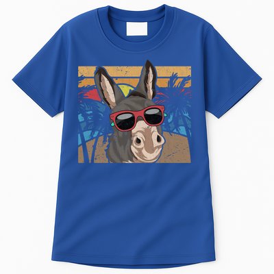 Cool Sunglasses Farm Animal Tropical Retro Donkey Gift Tall T-Shirt