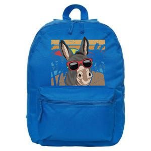 Cool Sunglasses Farm Animal Tropical Retro Donkey Gift 16 in Basic Backpack