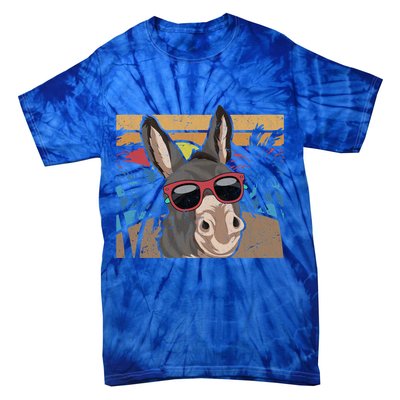 Cool Sunglasses Farm Animal Tropical Retro Donkey Gift Tie-Dye T-Shirt