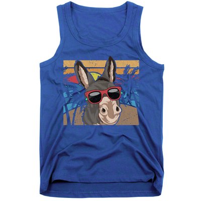 Cool Sunglasses Farm Animal Tropical Retro Donkey Gift Tank Top