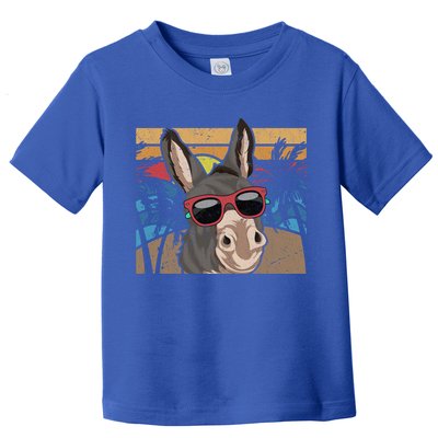 Cool Sunglasses Farm Animal Tropical Retro Donkey Gift Toddler T-Shirt