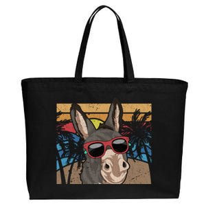 Cool Sunglasses Farm Animal Tropical Retro Donkey Gift Cotton Canvas Jumbo Tote