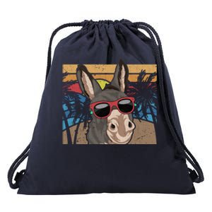 Cool Sunglasses Farm Animal Tropical Retro Donkey Gift Drawstring Bag