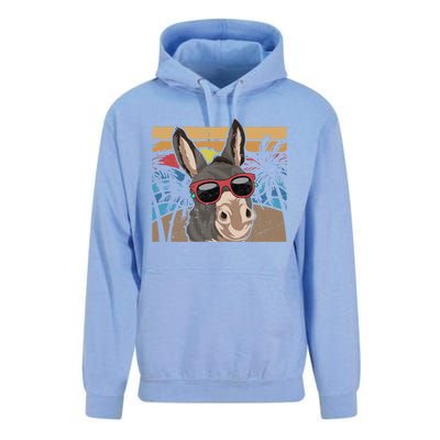 Cool Sunglasses Farm Animal Tropical Retro Donkey Gift Unisex Surf Hoodie