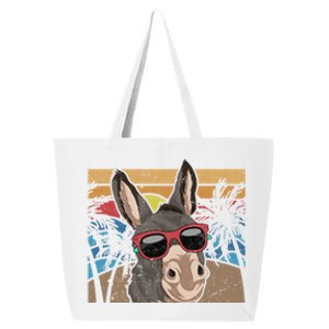 Cool Sunglasses Farm Animal Tropical Retro Donkey Gift 25L Jumbo Tote