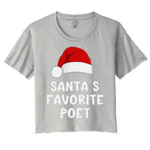 Christmas SantaS Favorite Poet Funny Xmas Pajama Women's Crop Top Tee