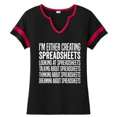 Creating Spreadsheet For That Office Worker Ladies Halftime Notch Neck Tee