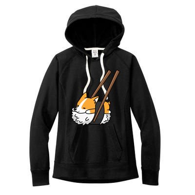 Corgi Sushi Funny Dog Gift Women's Fleece Hoodie