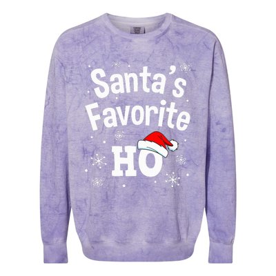 Christmas Santas Favorite Ho Adult Naughty Pajama Colorblast Crewneck Sweatshirt