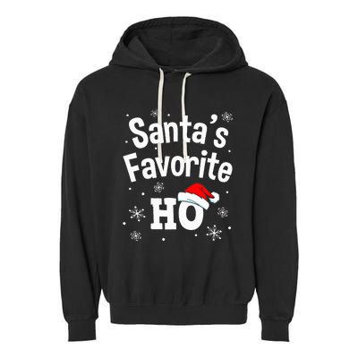 Christmas Santas Favorite Ho Adult Naughty Pajama Garment-Dyed Fleece Hoodie