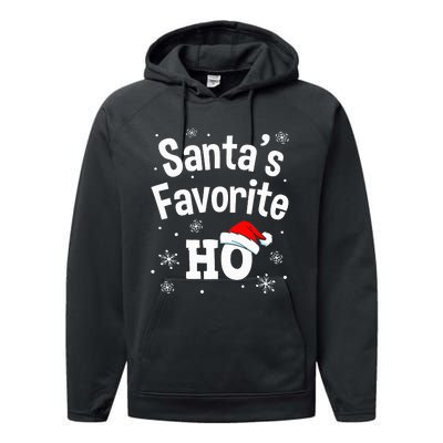 Christmas Santas Favorite Ho Adult Naughty Pajama Performance Fleece Hoodie