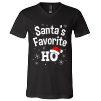 Christmas Santas Favorite Ho Adult Naughty Pajama V-Neck T-Shirt