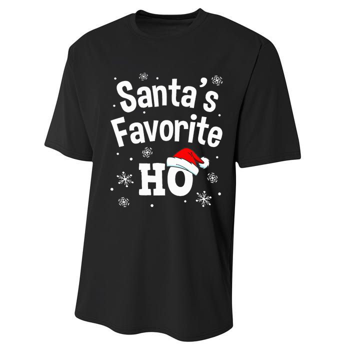 Christmas Santas Favorite Ho Adult Naughty Pajama Performance Sprint T-Shirt