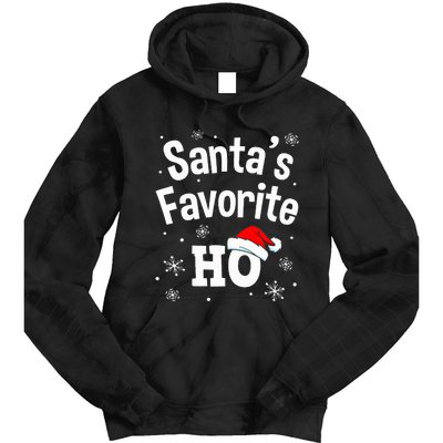 Christmas Santas Favorite Ho Adult Naughty Pajama Tie Dye Hoodie