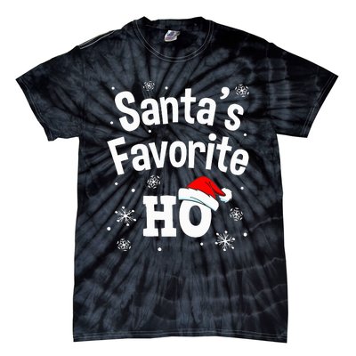 Christmas Santas Favorite Ho Adult Naughty Pajama Tie-Dye T-Shirt