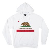 California State Flag Grizzly Bear Cali Distressed Style Hoodie