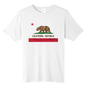 California State Flag Grizzly Bear Cali Distressed Style Tall Fusion ChromaSoft Performance T-Shirt