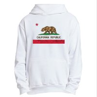 California State Flag Grizzly Bear Cali Distressed Style Urban Pullover Hoodie