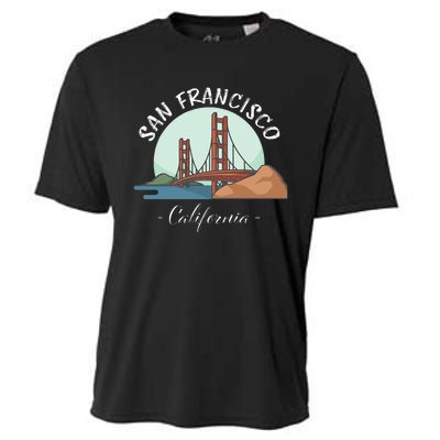 California San Francisco Gift Golden Gate Bridge Souvenir Cooling Performance Crew T-Shirt