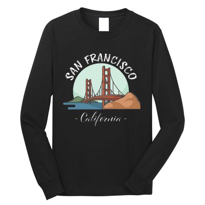 California San Francisco Gift Golden Gate Bridge Souvenir Long Sleeve Shirt