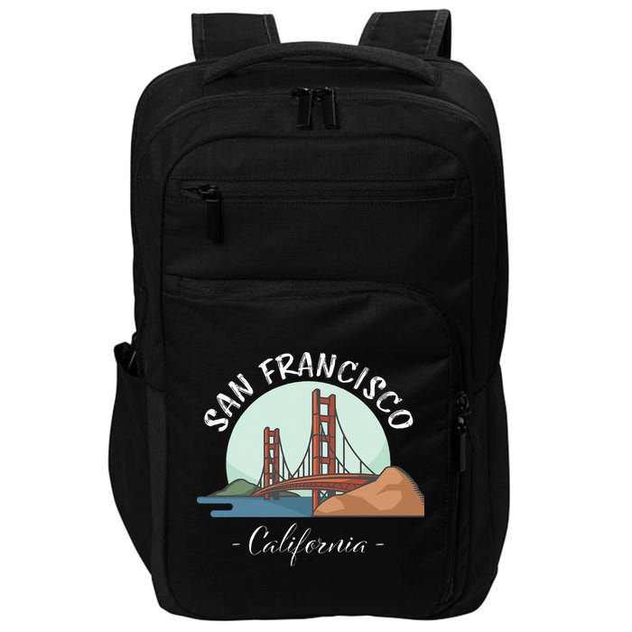 California San Francisco Gift Golden Gate Bridge Souvenir Impact Tech Backpack