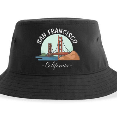 California San Francisco Gift Golden Gate Bridge Souvenir Sustainable Bucket Hat