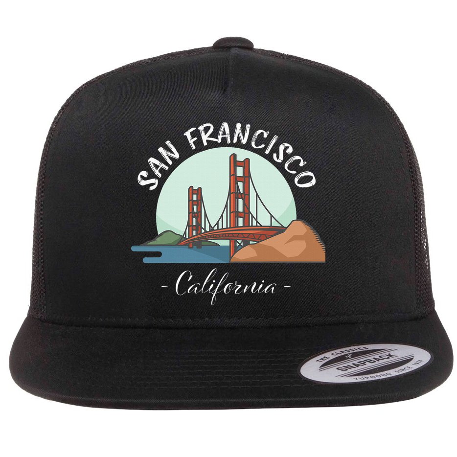 California San Francisco Gift Golden Gate Bridge Souvenir Flat Bill Trucker Hat