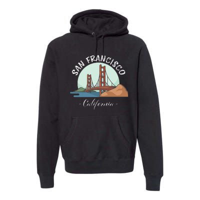 California San Francisco Gift Golden Gate Bridge Souvenir Premium Hoodie