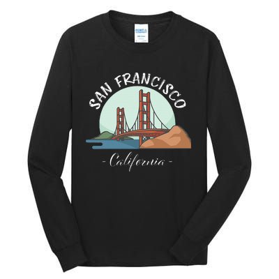 California San Francisco Gift Golden Gate Bridge Souvenir Tall Long Sleeve T-Shirt