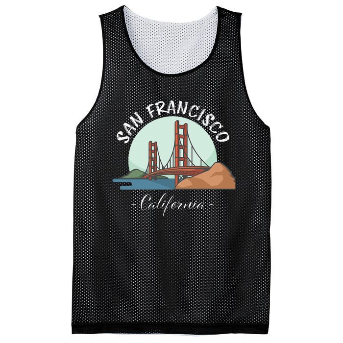 California San Francisco Gift Golden Gate Bridge Souvenir Mesh Reversible Basketball Jersey Tank