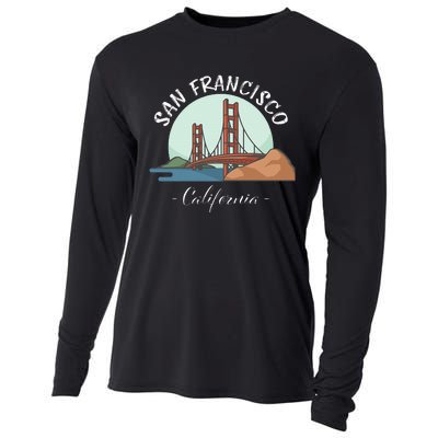 California San Francisco Gift Golden Gate Bridge Souvenir Cooling Performance Long Sleeve Crew