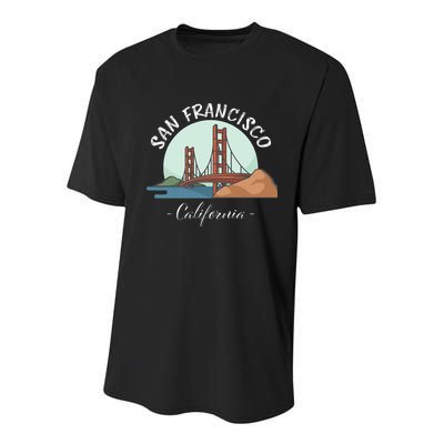 California San Francisco Gift Golden Gate Bridge Souvenir Youth Performance Sprint T-Shirt